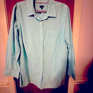 Green and white tiny checks 100%cotton blouse